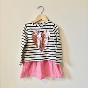 Joules Girls Heart Sequin Dress Size 5y